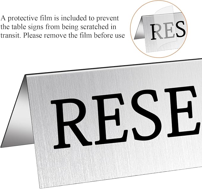 Milkary 30Pcs Metal Reserved Table Signs, Double Sided Reserved Seating Signs - Image 4