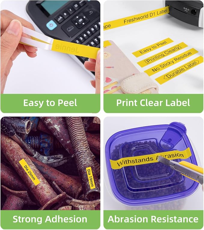6-Pack Replace for DYMO Label Maker Refills D1 1/2 Inch x 23Ft Yellow 45018 | - Image 3