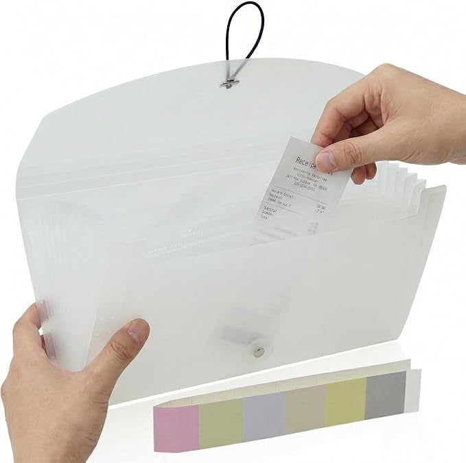 Portable 13-Pocket Receipt & Coupon Organizer, Small Expanding Accordion File by Unknown