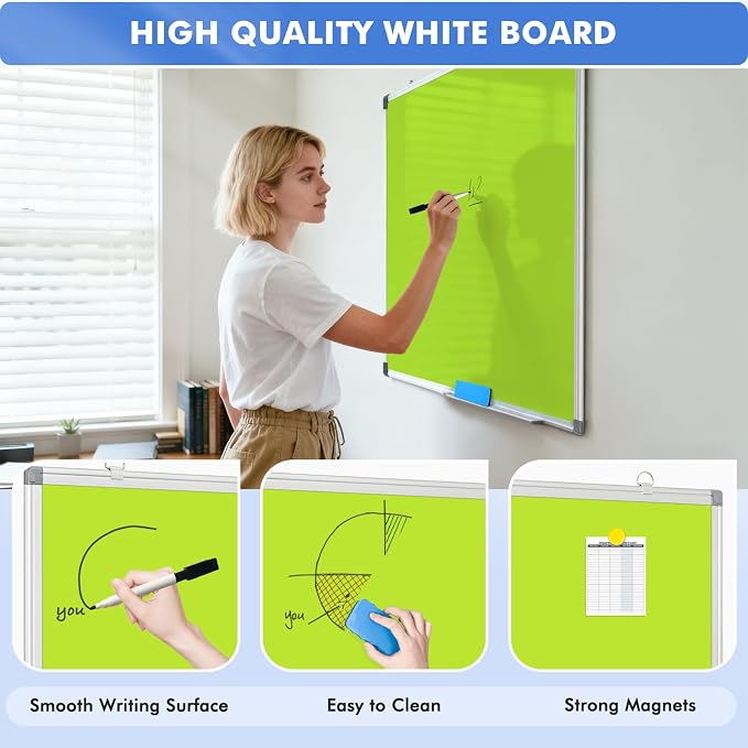 WALGLASS Magnetic Whiteboard 36"x24" Dry Erase White Board - Image 3