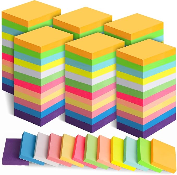 60 Pack Sticky Notes 1.5x2 in, Small Self Stick Note, 12 Color Mini Sticky - Image 9