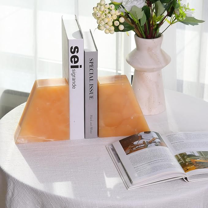 Onyx Book Ends Decorative, Unique Bookends - Image 3