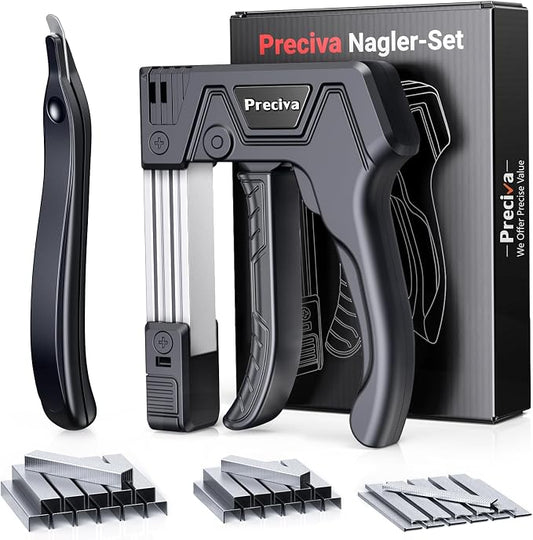 Preciva Self-Adjusting Staple Gun Kit- Heavy Duty Manual Stapler by FindtheToolsYouWant