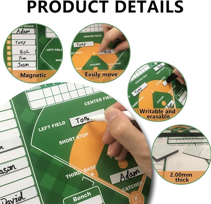 60 Pcs Baseball Lineup Magnets - Image 3