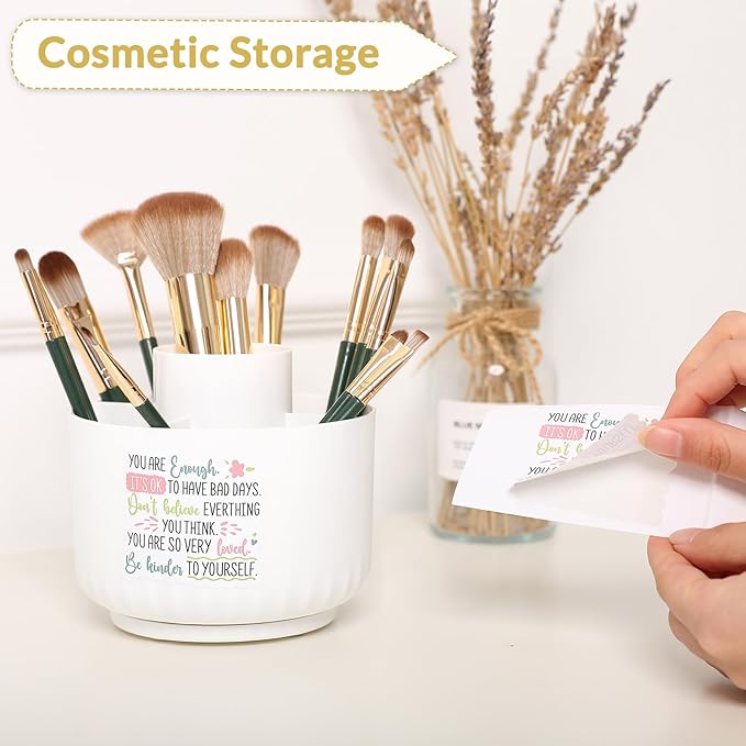 SKYDUE 360 Degree Rotating Desk Organizer, Dual-Purpose Pencil Pen Holder for Desk, Rotating Pencil Cup with Stickers, Office Supplies, Desk Decor for Office, School, Home-DeskLoop Office