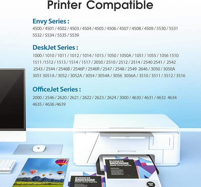 Remanufactured 61XL Ink Cartridge Replacement for HP Ink 61 Combo Pack for HP Envy 4500 5530 4502 4501 5535 OfficeJet 4630 4635 DeskJet 2540 1000 1010 1510, 2-Pack-DeskLoop Office