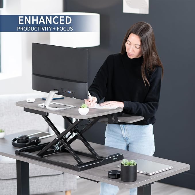 VIVO 26 inch Desk Converter, K Series, Height Adjustable Sit to Stand Riser - Image 4