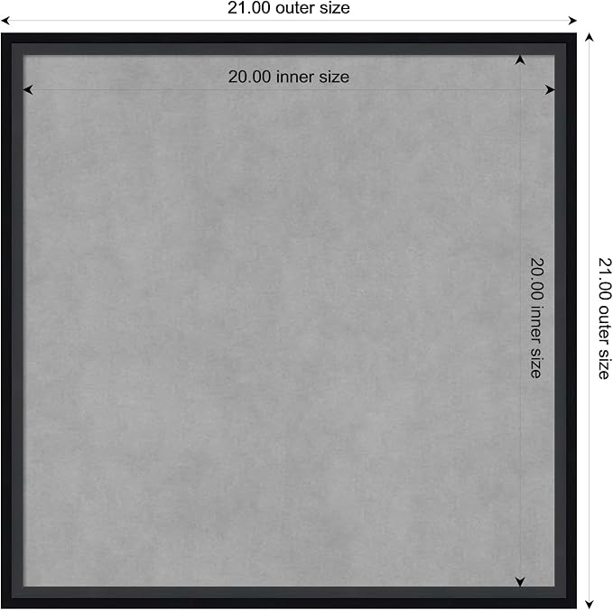 Amanti Art Black Framed Magnetic Board 21x21 Medium Vision Board - Image 3