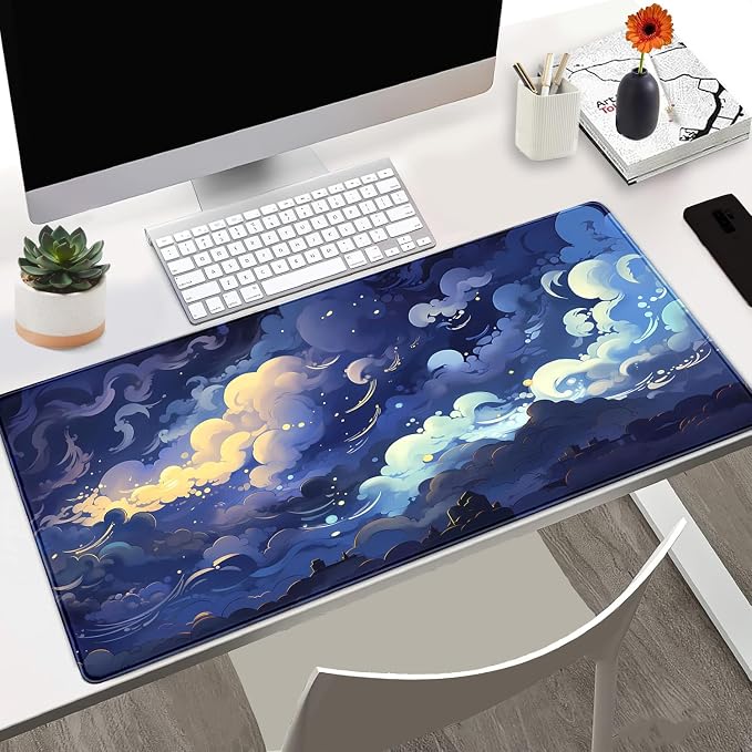 Pastel Large Mouse Pad Blue Desk Mat Aesthetic Sky Kawaii Gaming Mouse Pad XXL - Image 4