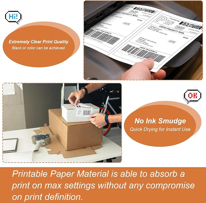 Half Sheet 8.5x5.5inch Shipping Mailing Label 100 Counts, 2 Labels Per Sheet - Image 5