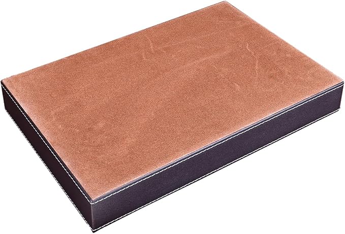 KINGFOM Pu Leather Desk Organizer Tray, 4 Compartment Office Storage Supplies Stationery Drawer Tray, Nightstand Bedside Tray for Key, Wallet, Watch, Coin, Phone Valet Tray Stackable-DeskLoop Office