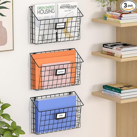 X-cosrack Detachable Hanging Wall Files Rack&3-Tier Metal Folder Wall File by X-cosrack