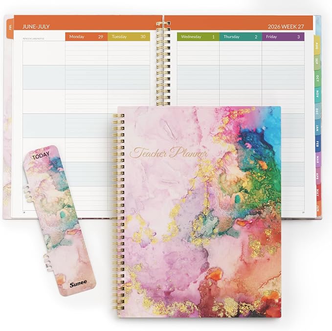 SUNEE Teacher Planner 2026-2027 Academic Year, 7 Periods Lesson Plan Book Jul by SUNEE