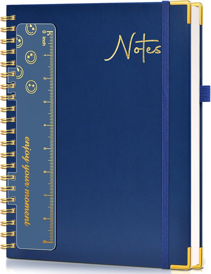 Hardcover Spiral Notebook Journal 8.5” x 11”, A4 Large Leather Notebooks by UEBZFOCS