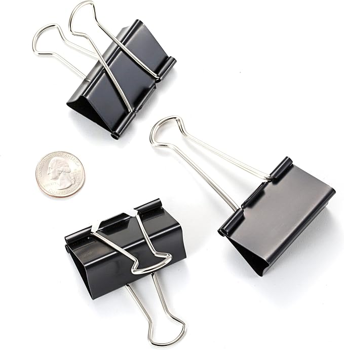 Officemate Large Binder Clips, 2 inch Wide, 1 inch Capacity, Box of 12 - Image 8