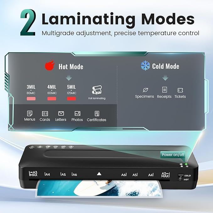 Laminator Machine 11x17 Laminator - 13 Inch Cold Thermal Laminators Machine with Laminating Sheets, A3 Personal Laminators for Teachers, Laminating Machine 90s Warm-Up No Jam for Home Office School-DeskLoop Office