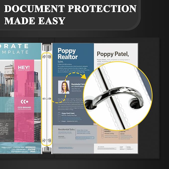 Clear Sheet Protectors for 3 Ring Binder, Plastic Sleeves for Paper 8.5x11 - Image 3