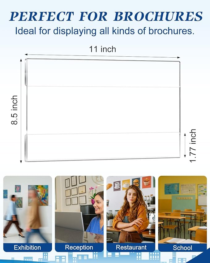 8.5 x 11 Acrylic Sign Holder Wall Mount 6 Pack Clear Acrylic Wall Frame - Image 4