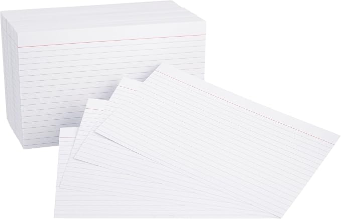 Amazon Basics Ruled Lined Index Note Cards, 5 Pack of 100, 5 in x 8 in by AmazonBasics