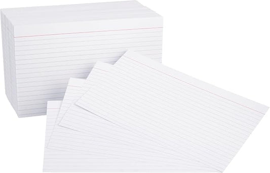 Amazon Basics Ruled Lined Index Note Cards, 5 Pack of 100, 5 in x 8 in by AmazonBasics