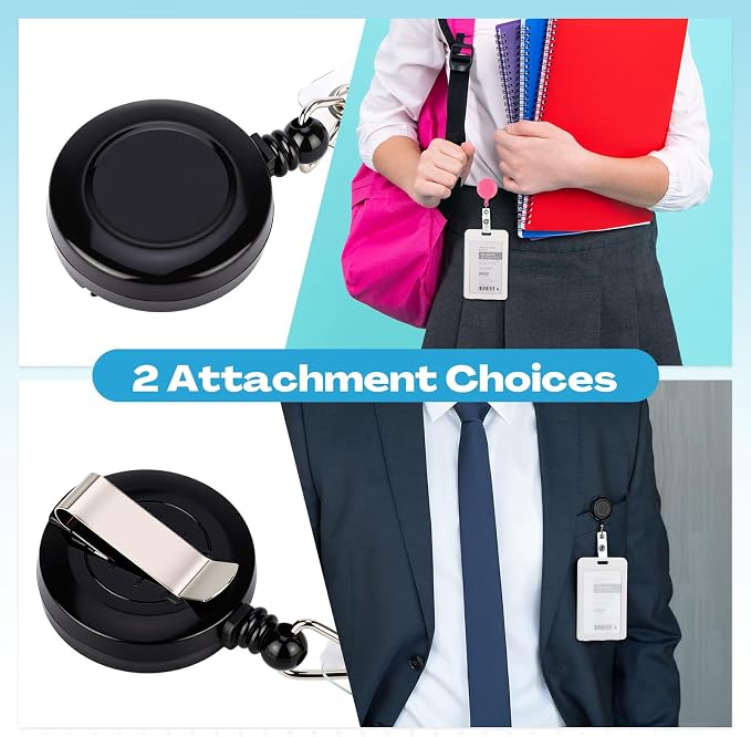Zonon 30 Pcs Retractable Badge Reel Clips ID Card Holder Reel - Image 6