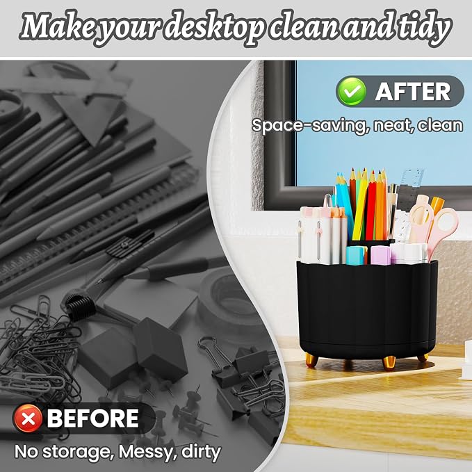 Pencil Holder for Desk 360 Rotating, Pen Holder for Desk or Classroom, Pencil - Image 4