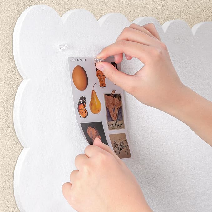 Lightomorrow Scalloped Bulletin Board, 48 x 36 Inches Felt Pin Board - Image 4