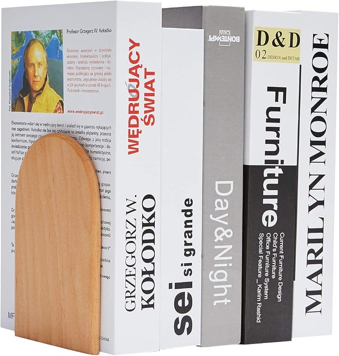 Pandapark Wood Bookends, Non-Skid Bookend - Image 3