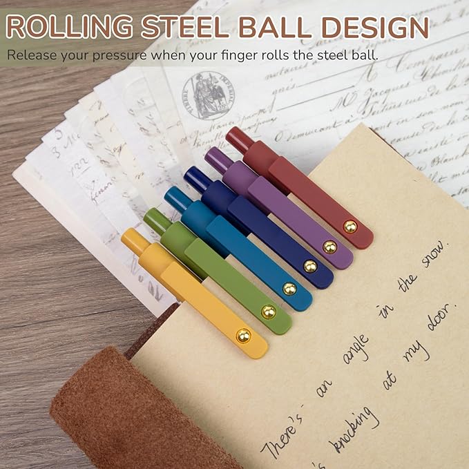 Gel Pens, 6 Pack Gold Retro 0.5mm Black Ink Pens Fine Point Smooth Writing Pens for School Office Supplies, Gifts for Women Girls-DeskLoop Office