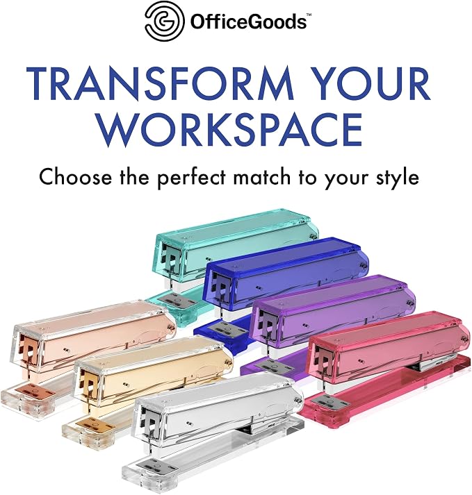 OfficeGoods Acrylic Stapler – Aesthetic & Durable Blue Desk Staple - Image 6