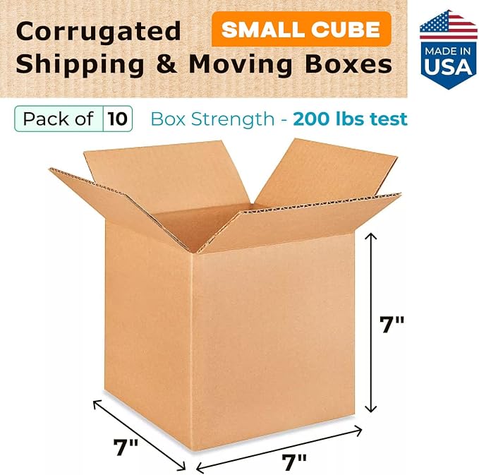 IDL Packaging - B-777-10 Cube Corrugated Shipping Boxes 7"L x 7”W x 7"H - - Image 2