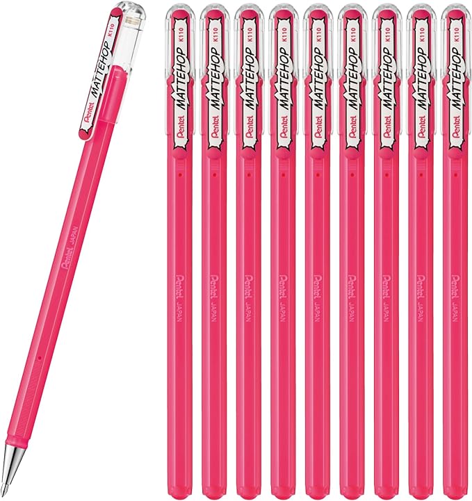 Pentel Matte Hop Pink Color Ballpoint Pen by PentelofAmerica