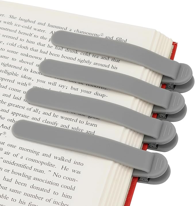 SMUK 4pcs Funny Book Marks for Reading Women, Silicone Automatic Bookmarks for by SMUK