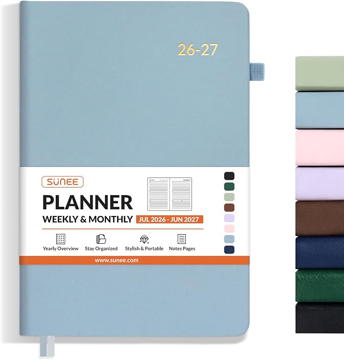 SUNEE 2026-2027 Weekly & Monthly Hardcover Planner 5.5" x 8.3" by SUNEE