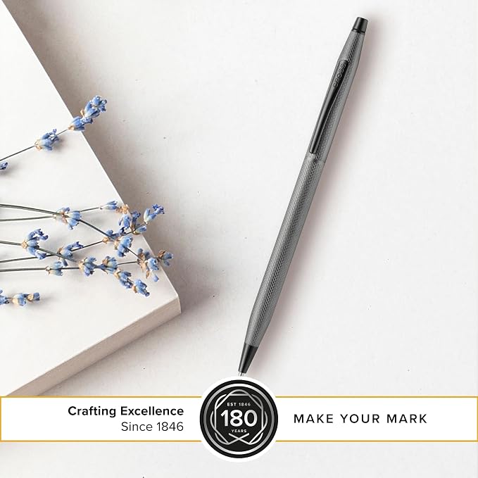 Cross Classic Century Slate Gray Engraved Diamond Pattern Ballpoint Pen - Image 3