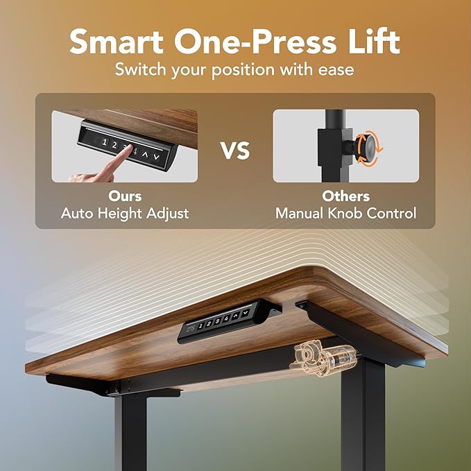 HUANUO 63 x 28 inch Electric Standing Desk Adjustable Height, 4 Memory Height - Image 5