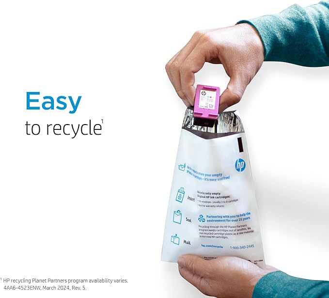 HP 63XL Tri-color High-yield Ink Cartridge | Works with Printer Series: DeskJet 1112, 2130, 3630; ENVY 4510, 4520; OfficeJet 3830, 4650, 5200 | Eligible for Instant Ink | F6U63AN-DeskLoop Office