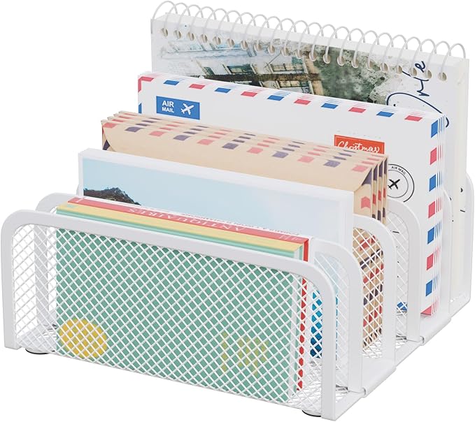 Mail Organizer Countertop, Metal File Holder by GDINDINFAN