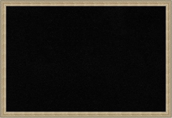 Amanti Art Black Cork Board for Wall, 26x38 Vision Board with Champagne Frame, Large Corkboard Office Decor for Home Organization, Traditional Corkboard Pinboard to display items for home organization-DeskLoop Office