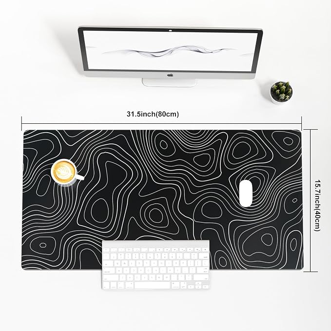 Colorful Star Large Mouse Pad, Waterproof Faux Leather Big Gaming Mousepad - Image 3