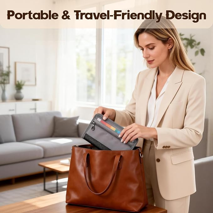 A6 Receipts Organizer with Zipper Closure and Wrist Strap, 12 Pocket Portable - Image 4