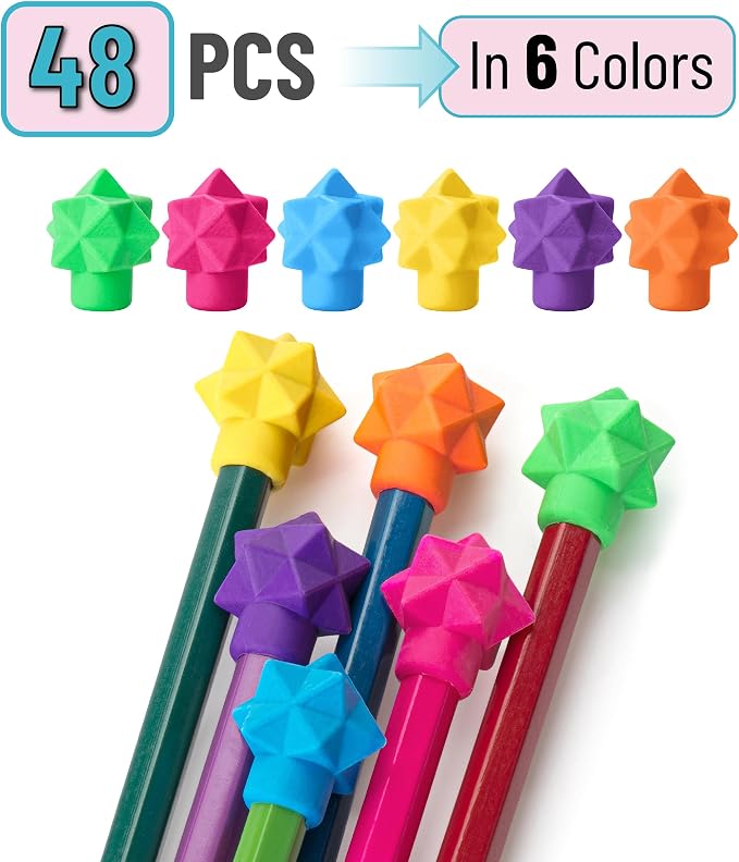 Mr. Pen- Pencil Top Erasers, 48 Pack, Vibrant Colors, Latex-Free | No-Smudge - Image 2