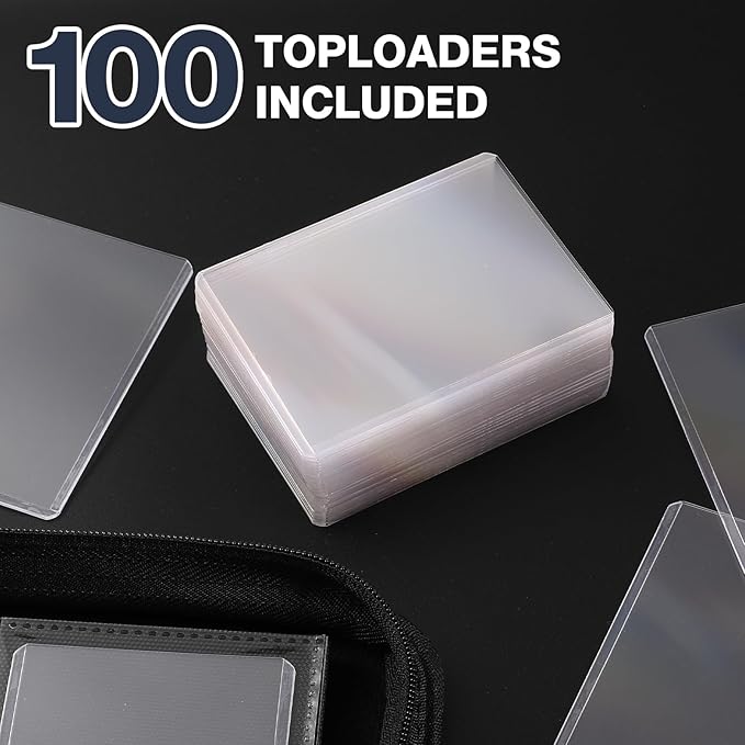 Toploader Binder, Holds 160 Toploaders, 100 Toploaders INCLUDED, 4-Pocket PU - Image 6