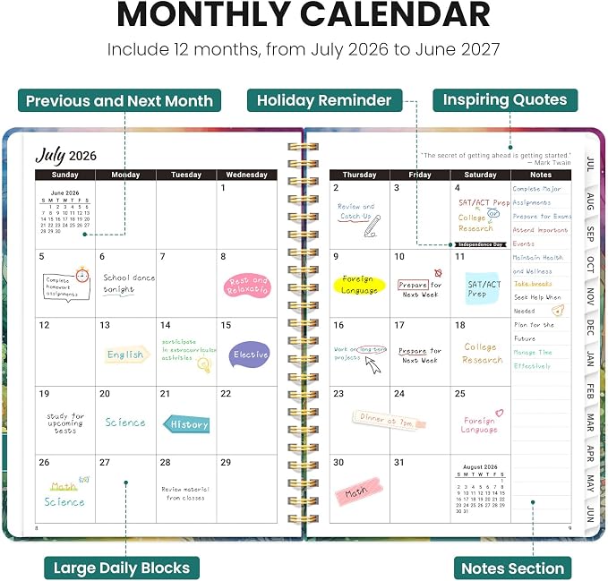 Planner 2026-2027, Monthly and Weekly Academic Planner July 2026 - Image 2