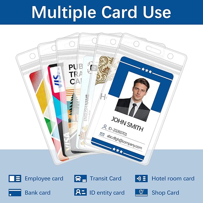 70 Pcs Clear Vertical ID Badge Holder - Image 4