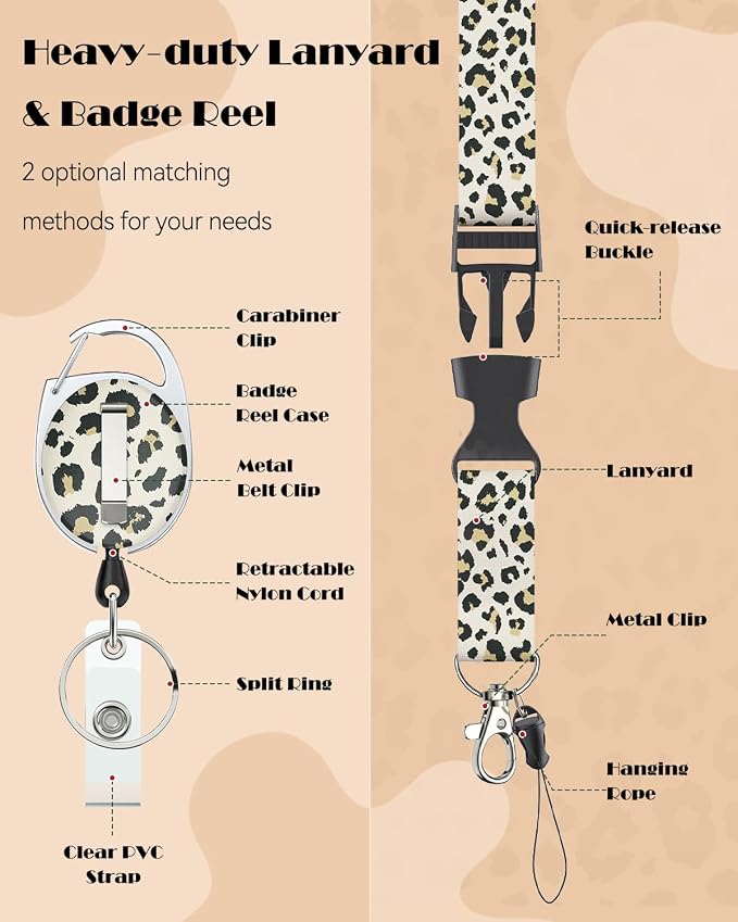 Uniclife Fashionable Sliding Badge Holder Leopard Print - Image 5