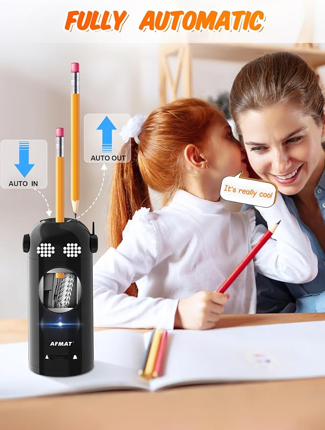 AFMAT Electric Pencil Sharpener Fully Automatic, Colored Pencil Sharpeners - Image 2