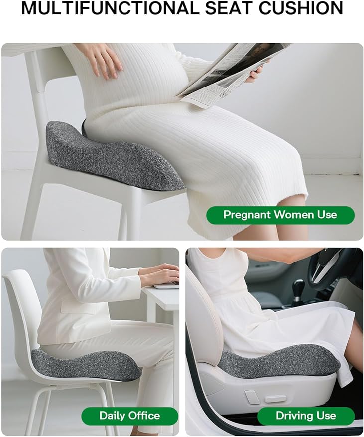 Seat Cushion - SC 100 Seat Cushions for Office Chairs, Car Seat, Wheelchair - Sciatica & Tailbone & Coccyx Pain Relief Pillow for Driver Sedentary People（Size:17 * 14.6 * 3.54 in）-DeskLoop Office