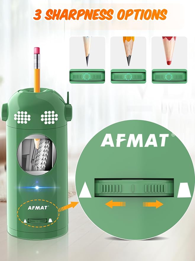 AFMAT Electric Pencil Sharpener Fully Automatic, Colored Pencil Sharpeners - Image 4