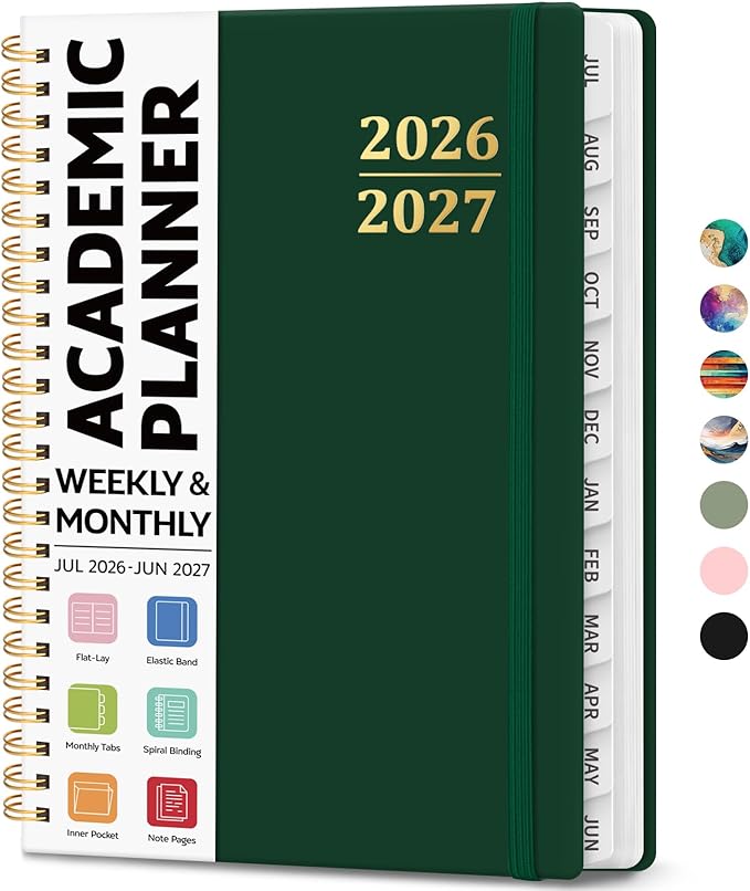 Academic Planner 2026-2027, Weekly and Monthly Calendar Planner Book, July 2026 by JEJEGO